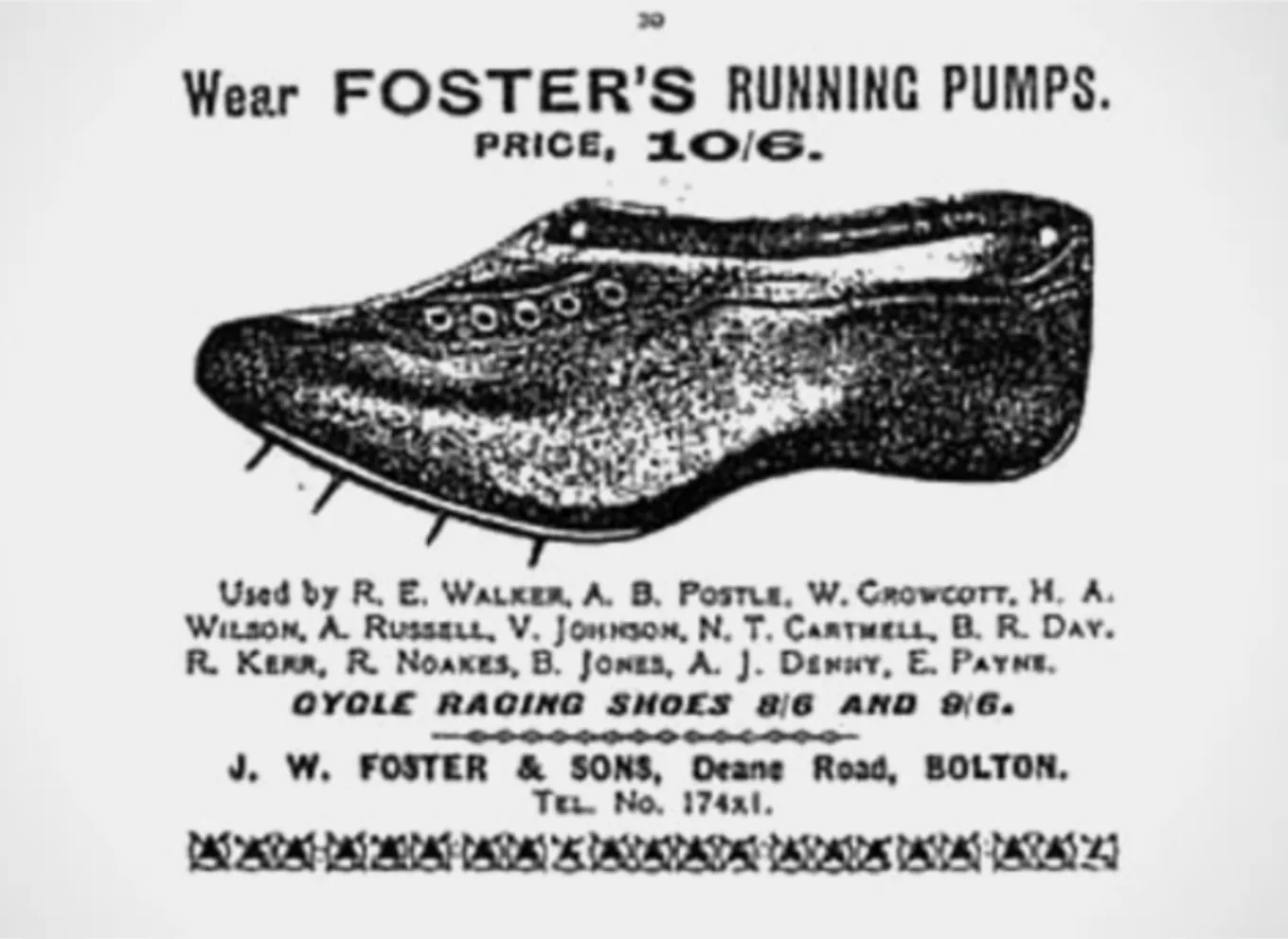 Беговые шиповки J.W. Foster &amp; Sons