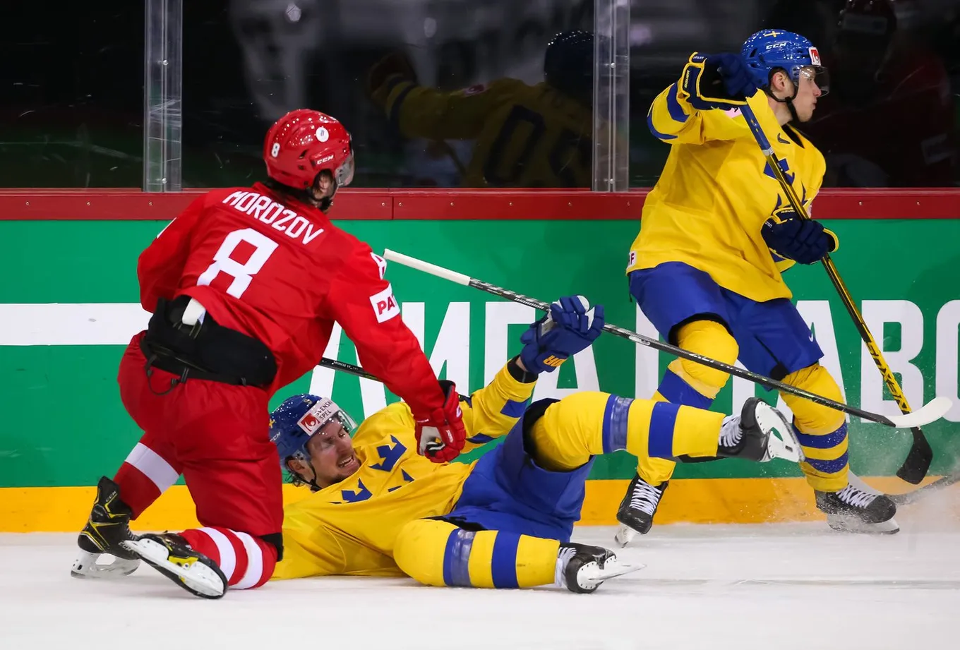 Матч Россия – Швеция на ЧМ-2021. Фото: IIHF